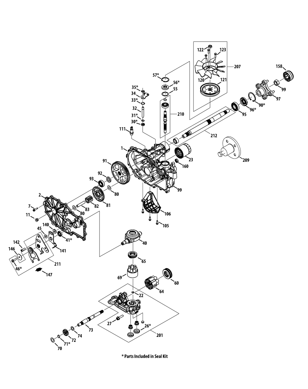Transmission Lh 918-05006a Diagram and Parts List for Z-FORCES60 (17AI5GHD-17AI5GHD010)(2012) Cub Cadet Lawn Tractor